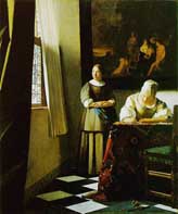 Lady Writting a Letter with Her Maid